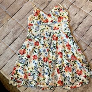 Blue rain lace floral dress